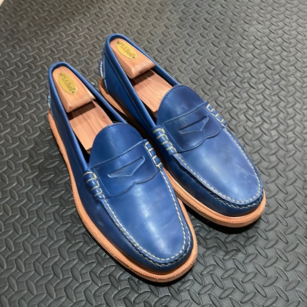 Brand New, Walk Over Martin blue leather loafers, sz 12